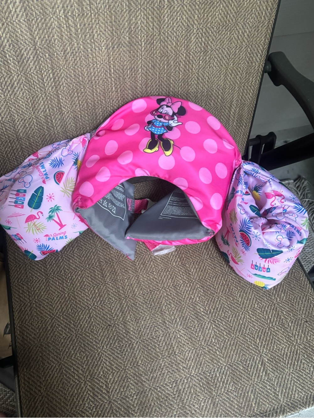 Disney Pink and Gray Minnie Swim Vest with Arm Floats